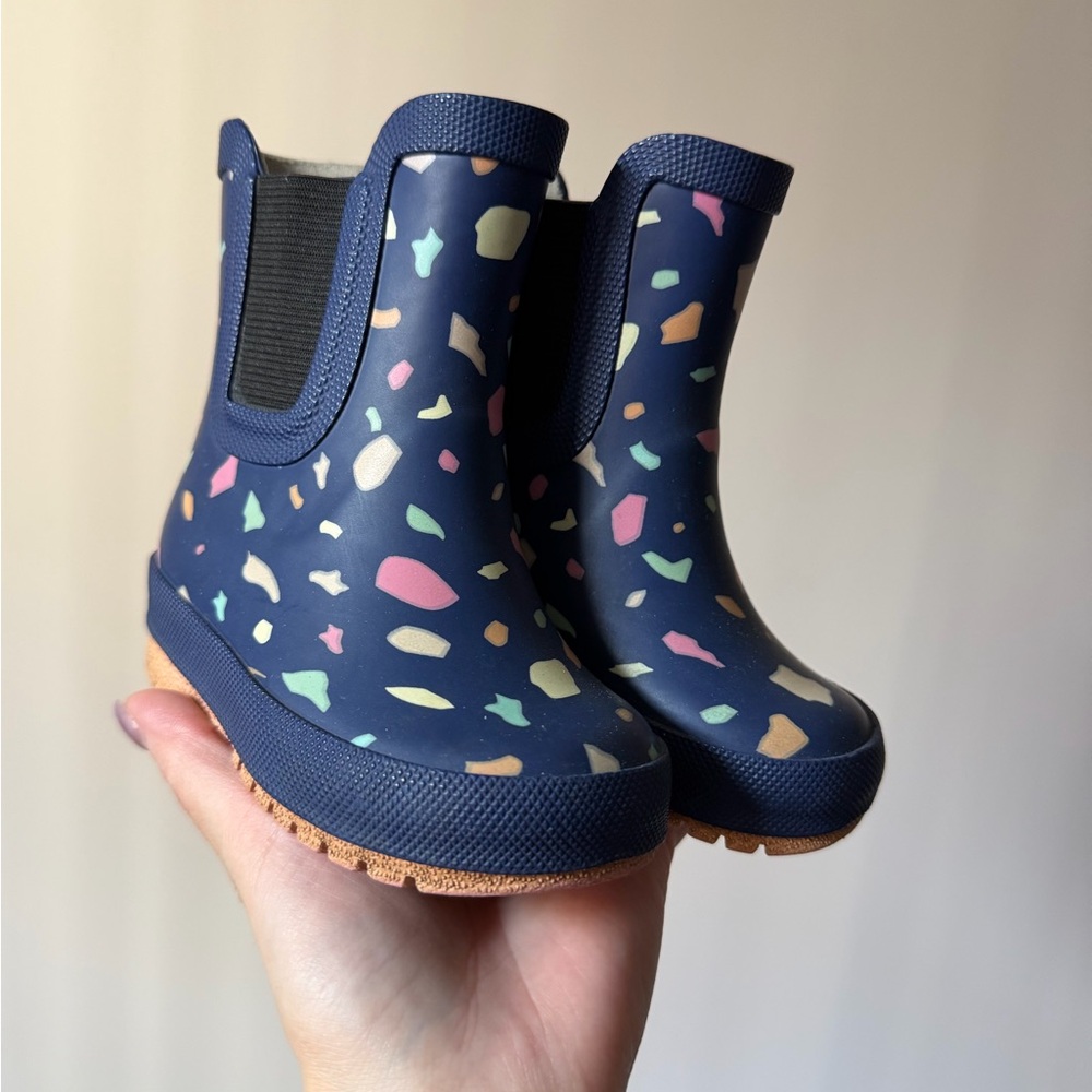 Jan & Jul Navy Terrazzo Rain Boots - size c4